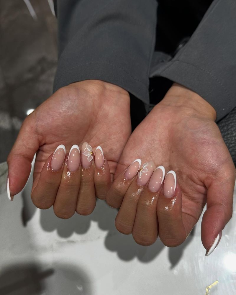 Witte French met bloemetjes
