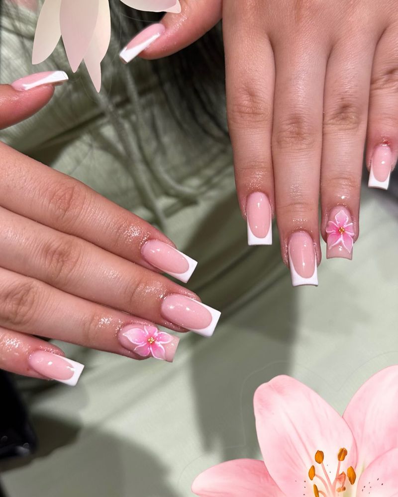 Roze square met bloem